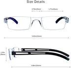 VisionGlobal 5 Pairs Reading Glasses, Blue Light Blocking Glasses, Computer Reading Glasses for Women and Men, Fashion Square Eyewear Frame (Black,+1.75 Magnification)