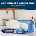 Cottonelle Fresh Feel Flushable Wet Wipes, Adult Wet Wipes, 16 Flip-Top Packs, 42 Wipes Per Pack (672 Total Wipes), Packaging May Vary