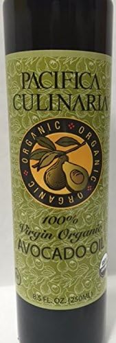 Pacifica Culinaria COLD PRESSED Extra Virgin Avocado Oil Made in USA 8.5 fl oz (250ml) Bottle (100% Virgin Organic Avocado Oil)