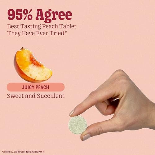 8Greens Supergreens Tablets | Super Greens Powder Superfood Tablet, Metabolism Immunity & Focus, Daily Greens Effervescent Tablets, Organic: Aloe Vera, Spirulina, Chlorella, Peach, 10 Servings