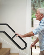 Handrail for Outdoor Grab Bar Frossvt Wall Mount Handrail, 25.8'' Garage, Porch, Garden 1 to 3 Steps Stairs Black