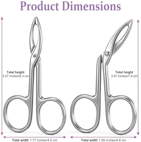 2Pcs Eyebrow Tweezers Scissor Precision Stainless Steel Flat Straight Tip Eyebrow Facial Remover for Hair Plucker Women and Men Facial Hair