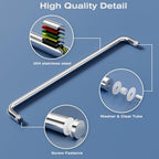 Ranbo Glass Shower Door Towel Bar 24 Inch Stainless Steel Sliding Shower Door Handle Replacement with Polished Chrome Finish for Commercial and Residential Glass Doors