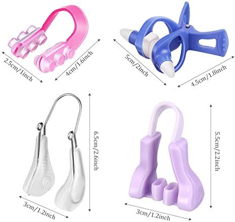 Frienda 4 Pieces Nose Shaper Slimmer Lifting Clips Straightener Safety Silicone Bridge Shaper Beauty Tool Kit Set for Women Wide Nose