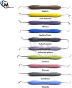 Silicone Handle Dental Composite Filling Restorative Instruments Kit 10pcs Tools Set with Cassette DN-2245