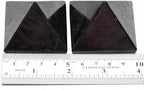 2 pcs Authentic Shungite Pyramid Polished - Black Stone Crystal for Whole House Protection and Meditation - Home Room Decor Office (50 mm / 1.96")