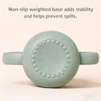 ROCCED Silicone Training Cup for Infants 2 Handles, Toddler Learning Cup Baby Drinking Open Cups Easy Grip Handles Toddler Cup for 6 Months+ 150ml/5oz-Sage