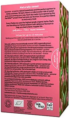 Pukka Herbs Organic Peppermint and Licorice Herbal Tea, 20 individually wrapped tea bags, 6 Count
