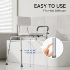 Loyoda Tub Transfer Bench and Sliding Bathtub Shower Chair for Inside Shower Chair for Elderly and Disabled,Adjustable Seat Height, Holds Weight up to 350 Lbs, Bath and Shower Safety, Transfer Bench