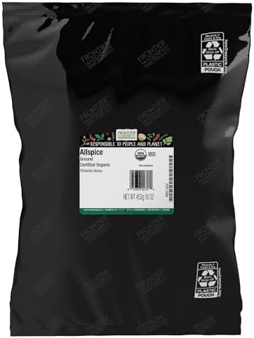 Frontier Co-op Organic Allspice Powder, 1lb Bulk Bag - Warm, Aromatic Spice with Notes of Cinnamon, Clove, and Nutmeg