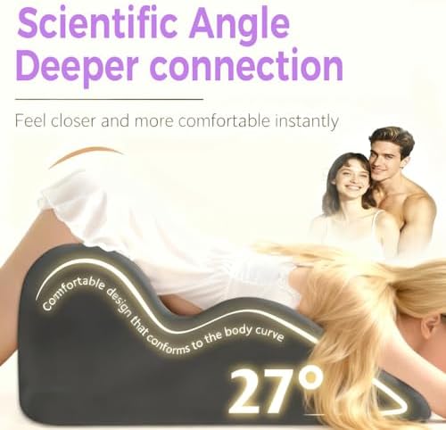 Couples Pillow,Sweet Spot Pillow, 27°Angle Perfect Position Intimacy Pillows for Couples,Memory Foam Support Cushion for Waist, Neck & Back, Waterproof & Portable with Washable Cover
