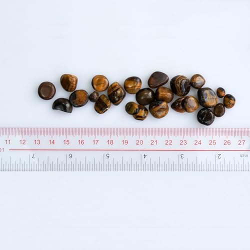 3Lb Tiger's Eye Tumbled Stones Small Natural Polished Crystal Gemstones Chips Decorative Pebbles Bulk for Home Decor,Vase Filler,Fish Turtle Tank,Plants Decor,Jewelry Making,Reiki Healing
