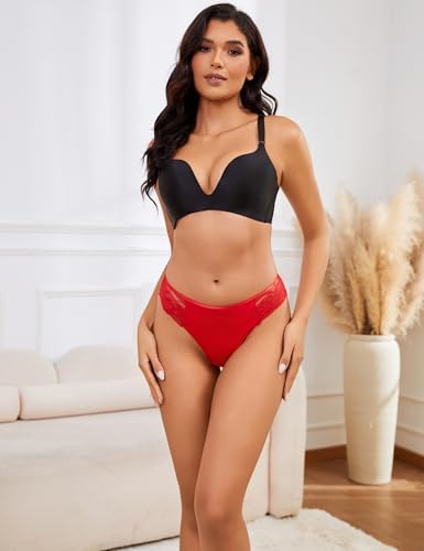 Lace Thongs Sexy Lingerie Panties Strappy Cheeky Underwear Plus Size Tangas Bikini Brief for Curvy Women