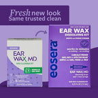 eosera Ear Wax MD Cleaning Kit - Fast-Acting Ear Wax Dissolving Drops & Rinse Bulb Syringe - Doctor Recommended, Clinically Proven Earwax Dissolver for Adults & Kids - Works in 15 Minutes - 5 Vials