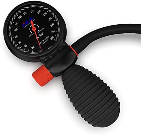 MDF Instruments Airius Palm Aneroid Sphygmomanometer + MDF Latex-Free Large Adult Replacement Blood Pressure Monitor Cuff D-Ring - Single Tube