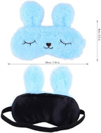 Easter Bunny Sleeping Mask, Soft Fluffy Plush Rabbit Blindfold Novelty Sleep Mask Eye Cover Eyeshade for Kids Girls Boys Women Night Nap Travel Meditation (Blue, Rabbit)
