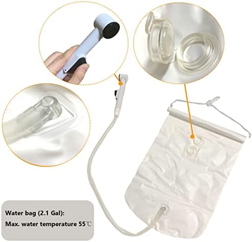 Inflatable Shower Bathtub System - Bath Basin Kit for Bedridden Disabled Elderly Pregnancy, Adult in Bed Assistive Aid with 2.1 Gal Water Bag