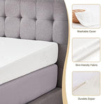 Lazyzizi Wedge Mattress Elevator 7-Inch Inclined Mattress Topper for Acid Reflux, GERD, Neck & Back Pain, Snoring, Under Bed Wedge Mattress with Washable Cover & Non-Slip Bottom for Bedroom, Queen