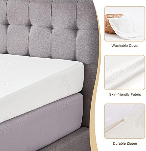 Lazyzizi Wedge Mattress Elevator 7-Inch Inclined Mattress Topper for Acid Reflux, GERD, Neck & Back Pain, Snoring, Under Bed Wedge Mattress with Washable Cover & Non-Slip Bottom for Bedroom, Twin