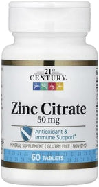 21st Century Healthcare Zinc Citrate Tablets 50mg, 60 Count