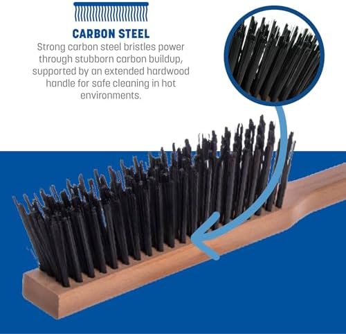Carlisle FoodService Products 4577200 Carbon Steel Bristle Pizza/BBQ Oven Brush, 39" Overall Length