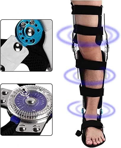 Adjustable Hip Knee Ankle Foot Supports Brace Reusable Hip Knee Ankle Foot Orthosis Braces, Hinged Knee Supports Stabilization Thigh Knee Joint Ankle Foot Fixed,Right