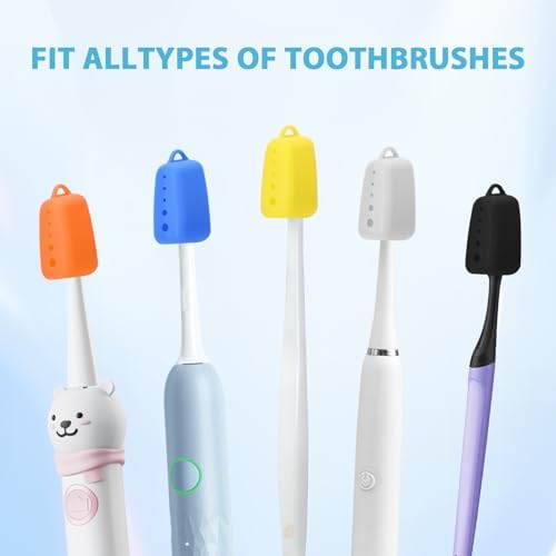 Lapfoon 8 Pack Silicone Toothbrush Covers, Tooth Brush Cover Cap for Electric & Manual Toothbrushes, Toothbrush Travel Essentials
