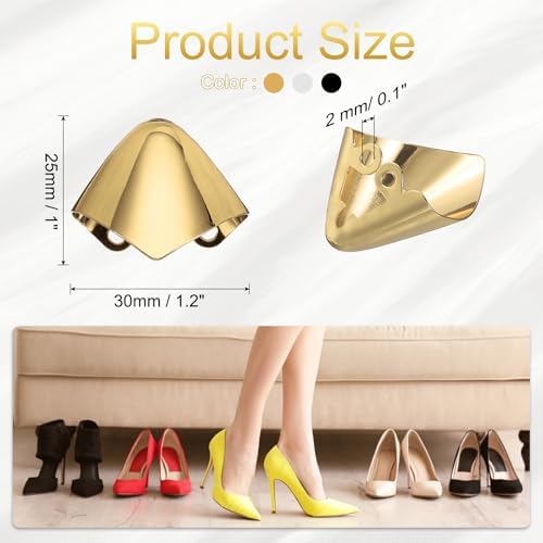 uxcell 6Pcs Metal Shoes Pointed Protector High Heel Toe Caps Cover Durable Shoe Tip Cover Elegant Shoe Head Tips Cap for Shoe Protection Repair, Shoe Protection (Gold/Silver/Black, 25mm)