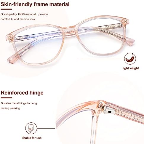 Madison Avenue Blue Light Blocking Glasses Anti Eyestrain UV Glare Blue Light Glasses for Women TV Phone Computer Gaming Eyeglasses Liberty (Crystal Brown)