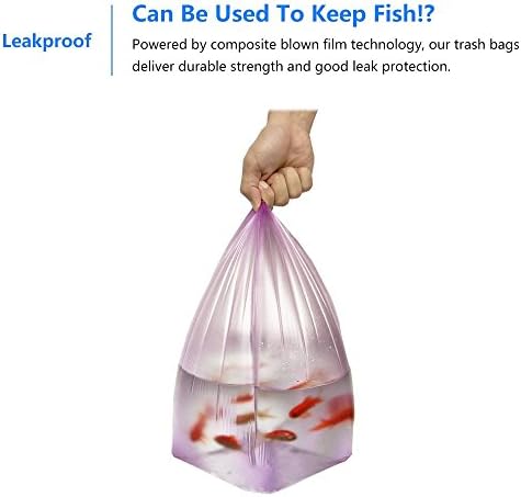Purring Small Garbage Bags with Quick-Dispense, 4 Gallon Trash Can Liners with Cute and Compact Package, 100 Count (Purple)