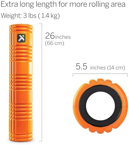 TRIGGERPOINT Performance Therapy Grid Patented Multi-Density Foam Massage Roller Exercise, Deep Tissue&Muscle Recovery Relieves Muscle Pain & Tightness, Improves Mobility & Circulation