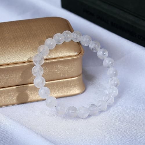 MAIBAOTA Healing Crystal Bracelet for Women Men, 8/4 mm Natural Stone Beaded Bracelets, Jewelry Birthday Gifts, Round Gemstones Stretch Bracelets