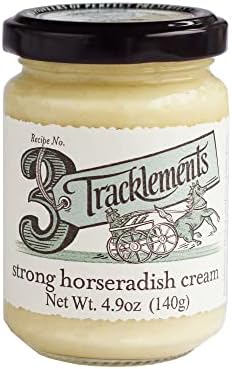 TRACKLEMENTS - Strong Horseradish Cream Sauce - Condiments for Recipes, Perfect for Prime Ribs, Roasted Beef Sandwich, and Smoked Trout, Eel & Fish - Gluten Free, Vegetarian - 4.94oz Jar - Pack of 6
