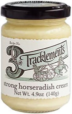 TRACKLEMENTS - Strong Horseradish Cream Sauce - Condiments for Recipes, Perfect for Prime Ribs, Roasted Beef Sandwich, and Smoked Trout, Eel & Fish - Gluten Free, Vegetarian - 4.94oz Jar - Pack of 6