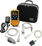 CMI Health Rechargeable Pulse Oximeter - Adult Finger Sensor for Continuous Monitoring & Spot-Checking - Adjustable Alarm for Pulse Rate and SpO2 Levels - Carry Case, AC Adapter Included