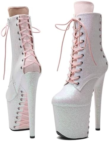 WUXIN H&P 8 in Pole Dance Boot Shoes For Women,8 in Exotic Stiletto Pole Dance Boot Shoes Platform,8 in Stiletto Platform Pole Dancing Shoes Ankle Boots Heels
