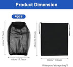 4 Pcs Midge Head Net with Drawstring Bag, Nylon Mosquito Head Protecting Net Midge Net Head Cover Fly Insects Bugs Preventing Cover for Outdoor Hiking Camping Fishing Climbing Walking Black