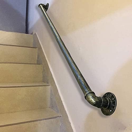 MObyat 30-600Cm Handrail Stairs Bronze Stairs Banister Handrail Indoors Outdoors Grab Bar Railing Complete Kit, Wall Mounted Handrails Railings/3.3Ft/1M