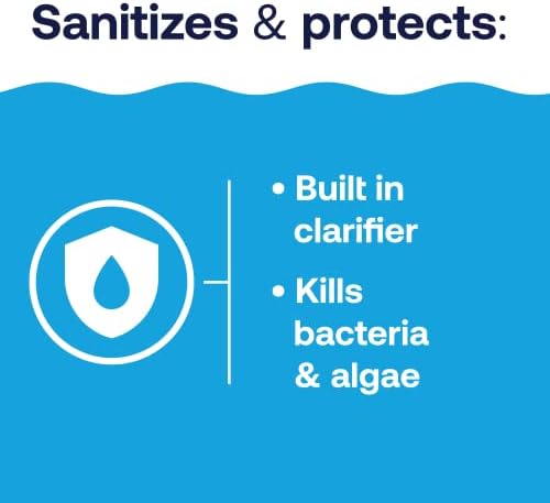 HTH 42047 Pool Care 1" Chlorine Tabs, Swimming Pool Sanitizer with Added Clarifier - Eliminates Bacteria & Algae, Makes Water Clean & Crystal Clear, Sanitizes & Protects - Slow Dissolving, 5 lbs