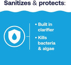 HTH 42047 Pool Care 1" Chlorine Tabs, Swimming Pool Sanitizer with Added Clarifier - Eliminates Bacteria & Algae, Makes Water Clean & Crystal Clear, Sanitizes & Protects - Slow Dissolving, 5 lbs