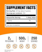 BulkSupplements.com L-Serine Powder - Serine Supplement, Amino Acid Powder - Unflavored & Gluten Free, 2g per Serving, 500g (1.1 lbs) (Pack of 1)