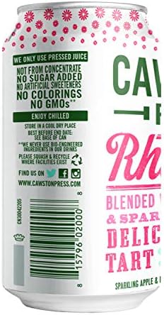 Cawston Press Sparkling Rhubarb & Apple Juice, 11.15 Ounce Cans (Pack of 24)