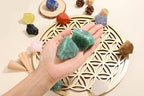 Jovivi 2pcs Raw Green Aventurine Crystals,Large 1.6-2.2" Healing Crystals Natural Rough Stones Crystal for Tumbling, Cabbing, Home Decoration, Polishing, Wicca & Reiki