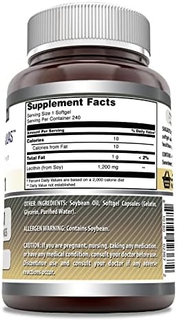 Amazing Formulas Lecithin 1200 Mg | Softgels Supplement | Non-GMO | Gluten-Free | Made in USA (1 Pack | 240 Count)