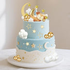 Knana 33Pcs Moon Star Cake Toppers Deer Cake Topper with Moon Star Cloud for Baby Shower Birthday Party Supplies