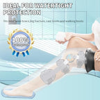 Adult Leg Cast Protector for Shower, KT5105 Waterproof Cast Cover for Shower Leg with Non-Slip Padding Bottom, Full Leg Shower Protector Watertight Protection to Broken Leg, Knee, Foot, Ankle Wound