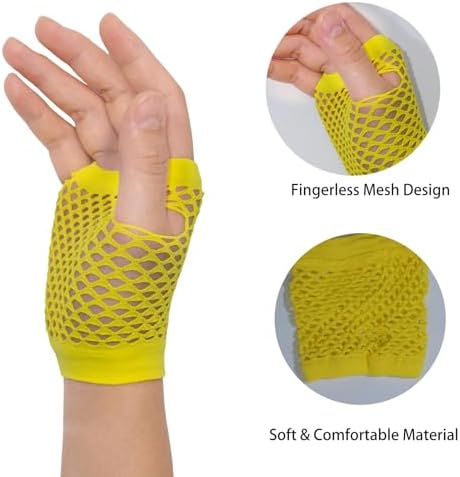 Fishnet Fingerless Gloves Mesh Arm Sleeves Fish Net Arm Sleeves EMO Gloves for Women in Theme Party Scene Accessories