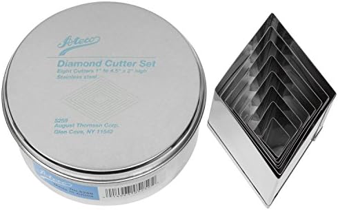 Ateco 8pc Stainless Steel Diamond Shaped Cutter Set