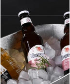 3 Gallon Galvanized Tub Beverage Tubs, Metal Ice Buckets for Cocktail Bar Wine Beer Drink Buckets with Handles Large Tub Ice Bucket for Parties (Silvery)