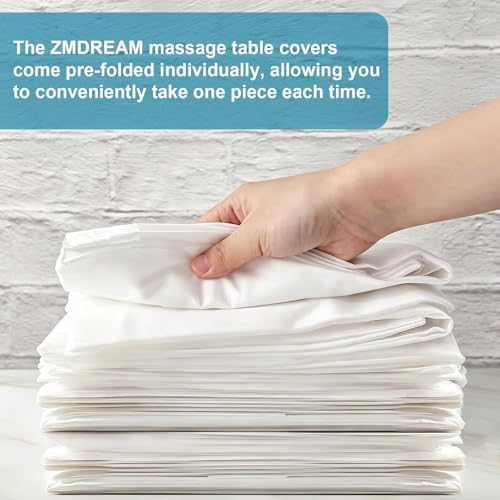 ZMDREAM Disposable Fitted Massage Table Sheets Bed Covers for Massage Beauty Tattoo 82 x 35 inches White/20